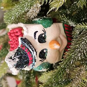 Frosty Snowman with Matches and Striker ~ Handmade Pottery